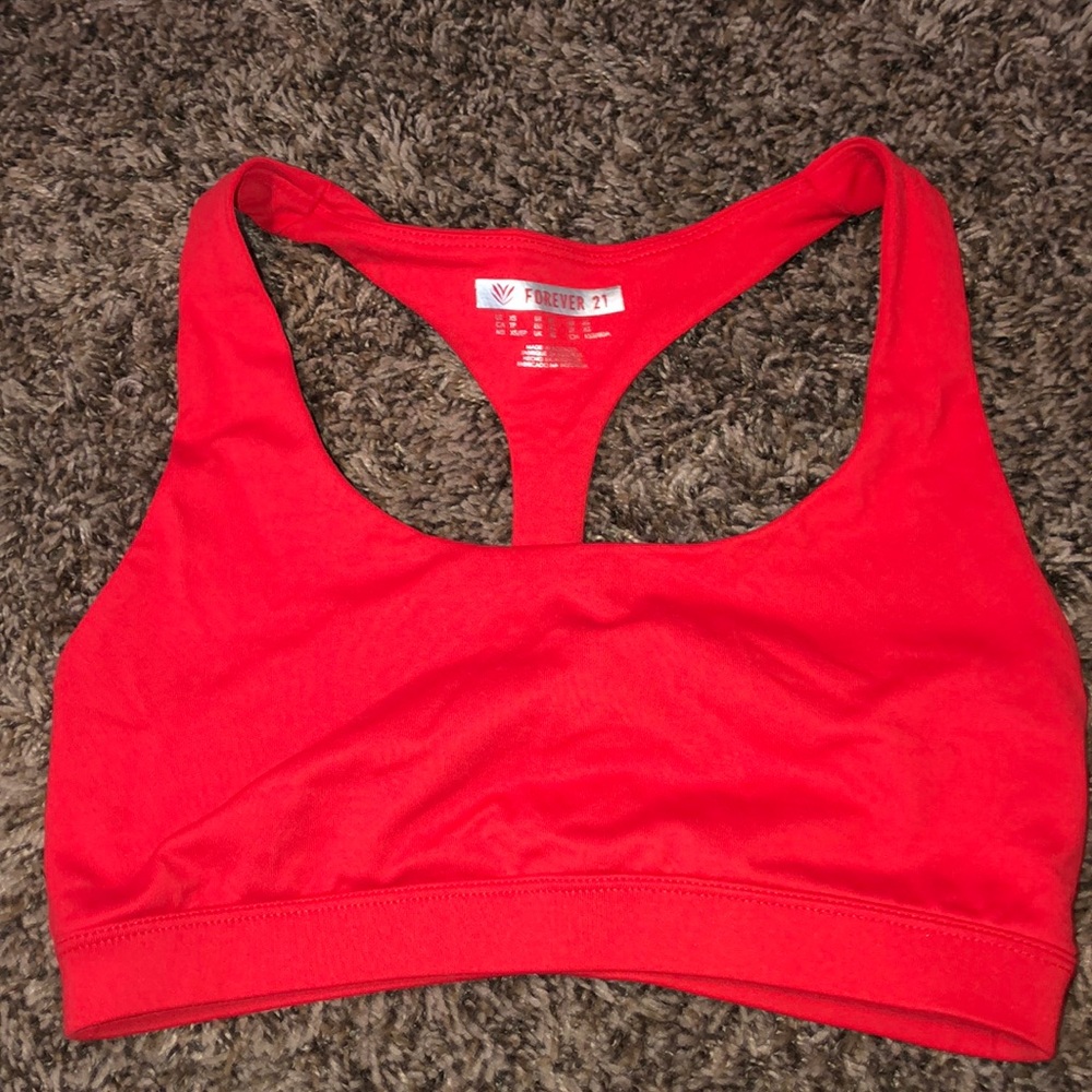 Red Forever21 sports bra